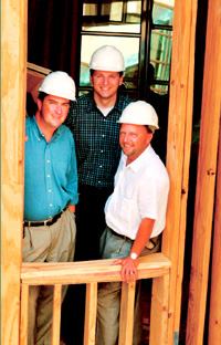 Suman, Muir, and Barthelme (left to right) created an in-house design firm for their custom homes.
