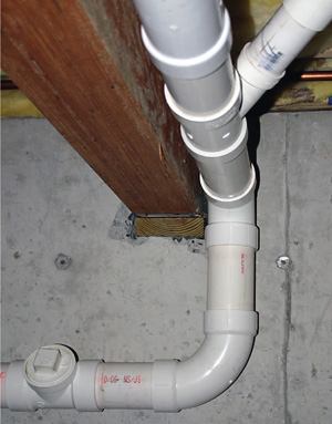 EASY AS PIE: Complex joints and fittings like this are quick and easy to assemble with PVC  pipe and special adhesive.