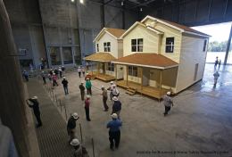 Preparing for the Worst: Two full-sized houses were built inside the Institute for Business and Home Safety's new research center that can recreate weather "events" to see how well building materials hold up.