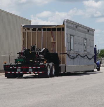 Floor Drop GroundFORCE's system transports modules with their foundations.
