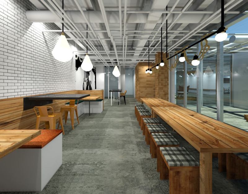 A "tech room" common area space at 1880 Mission blurs the lines between work and play.&nbsp;