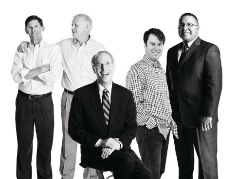 From l to r: Steven Mungo and Stewart Mungo, co-owners, The Mungo Cos.; Patrick Neal, owner and CEO, Neal Communities; Chris Renner, owner, Pinnacle Mountain Homes; and Dan Reeves, president, Landmark Fine Homes