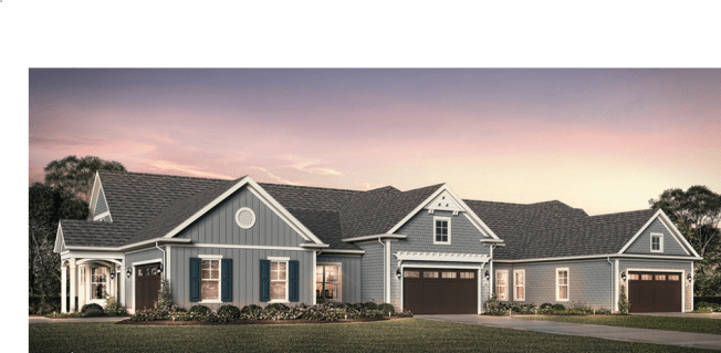 The triplex homes at Hidden Ravines, an Epcon community in the metropolitan Columbus, Ohio area, is one of the first of the new series of attached homes.