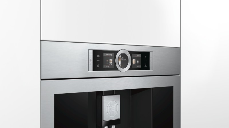 The Bosch Built-in Coffee Machine now accepts voice commands through Amazon Alexa's "Home Connect Coffee Machine" skill.