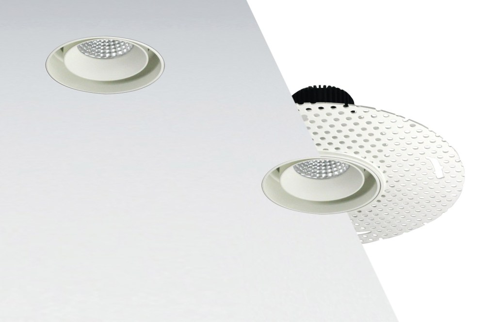 The Trimless and Flush Mount Iolite LED Series by Nora Lighting.