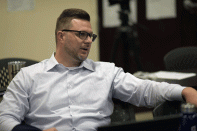 Thaddeus Lynch, Meritage Homes, discusses details of the reNEWable Living Home during a design meeting.