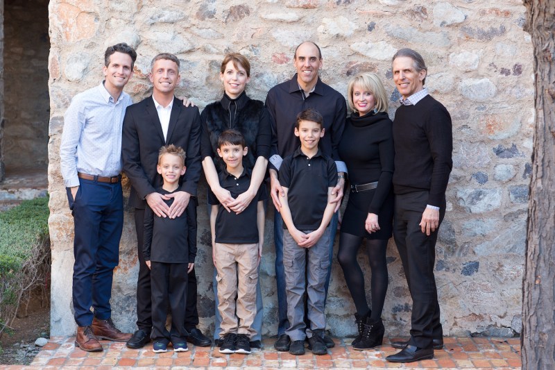 The Hancock family from left to right: Trent Hancock, Chase Hancock (with his son Hayden Hancock), Cammie Hancock Beckert (with son Braden Beckert), Cammie’s husband Paul Beckert (with son Colton Beckert), Julie Hancock, and Mark Hancock.