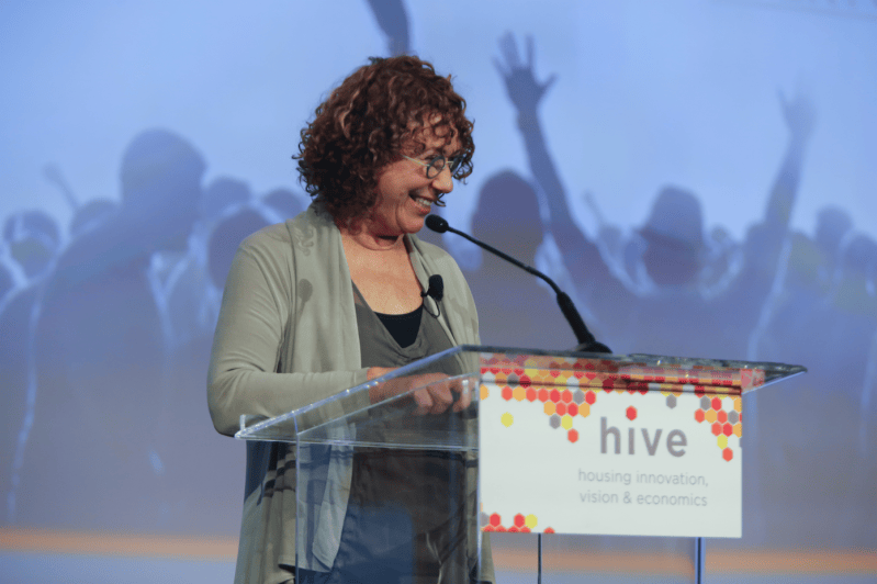 Small Change founder Eve Picker speaks in December at the HIVE conference in Los Angeles.