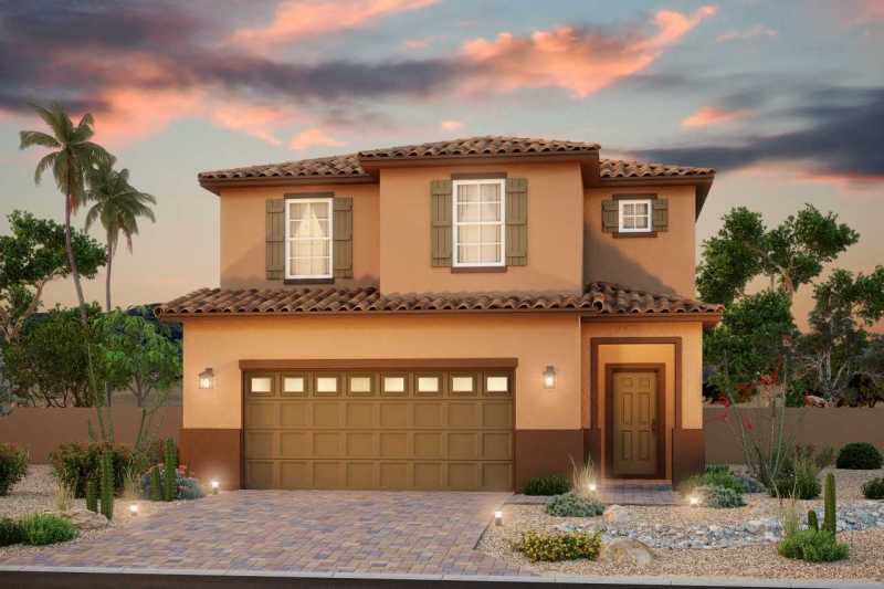 Beazer's Mesquite Plan with Mediterranean exterior at Laurel Place.