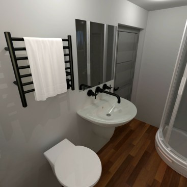 The Amba Radiant Small heated towel rack.