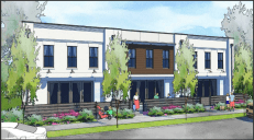 A rendering of the Providence Group's townhomes in Gwinnett County, Georgia.