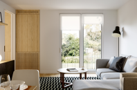 KOVA Windows are available in a wide variety of sizes and configurations, including the 2-Panel Sliding Patio Door, shown here.