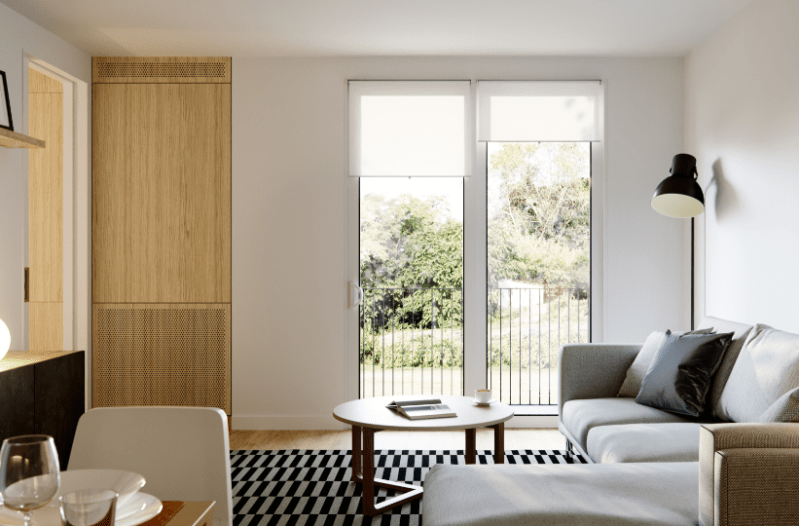 KOVA Windows are available in a wide variety of sizes and configurations, including the 2-Panel Sliding Patio Door, shown here.