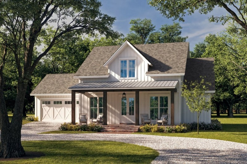 Front exterior of farmhouse plan 430-318 at Houseplans.com