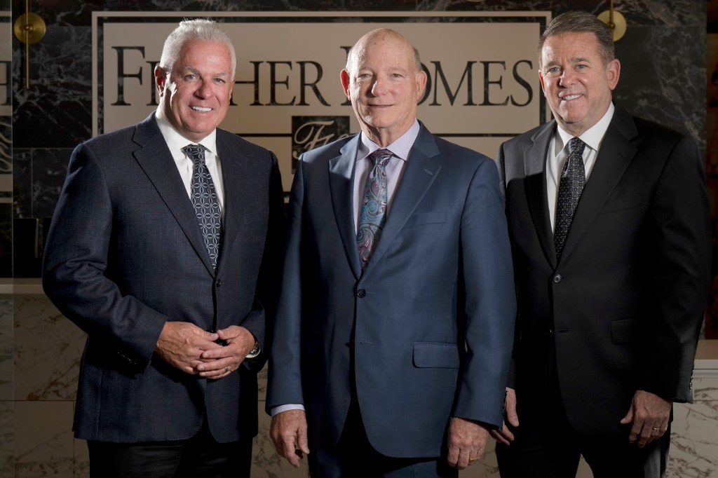 Fischer Homes leadership (left to right): CEO Tim McMahon, CEO emeritus Bob Hawksley, and president and chief operating officer Jay Smith.