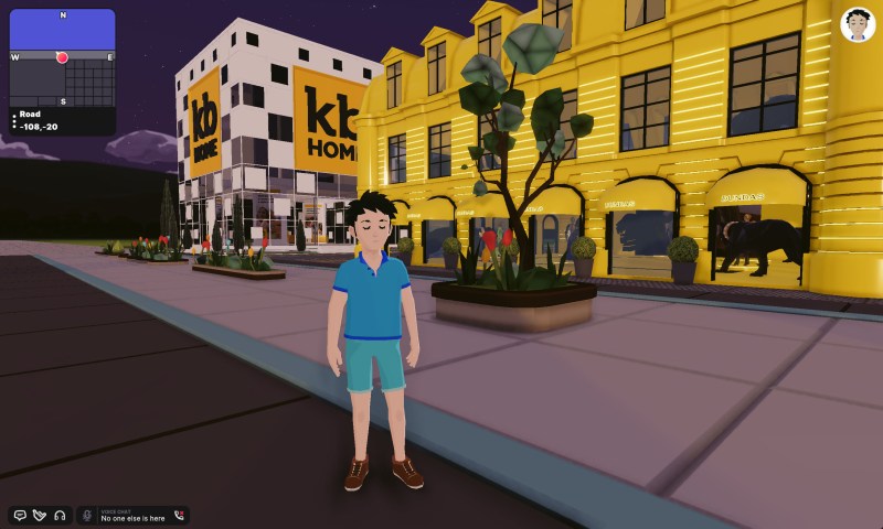 A screenshot from the author's virtual community tour.
