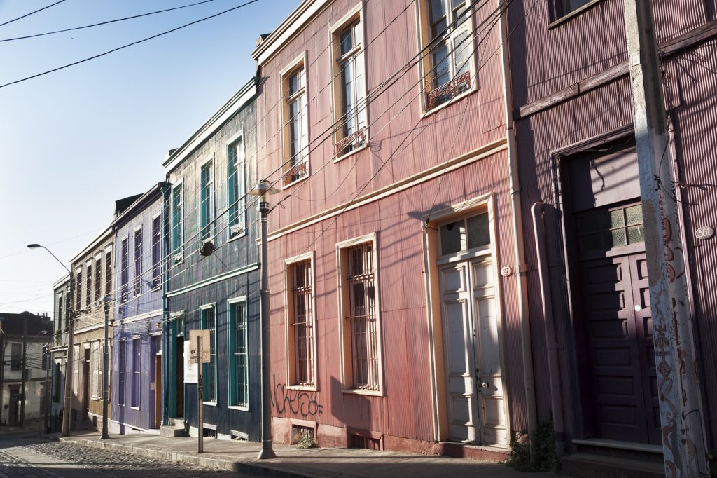 Valparaiso, Chile. May 10, 2015: Houses on Cerro Concepcion, Valparaiso historic World Heritage of UNESCO