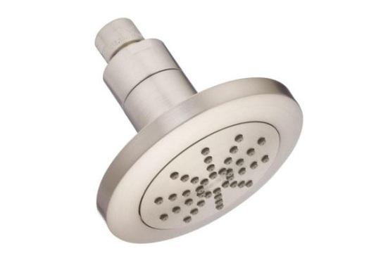 Soft Water  The manufacturer’s new showerhead technology mixes air with water to increase water velocity and shower spray intensity. As a result, shower sprays feel softer and water temperature is maintained. This technology is being introduced on the new Danze 200 showerhead (shown here). 
Danze. www.danze.com. 
—N.M.