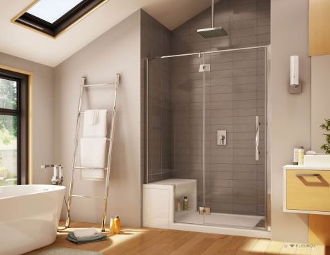 Both Alessa and Urbana are solid polymer composite bases and have coordinating shower door options as well as various decorative drain covers.