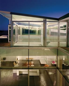 Atop a concrete warehouse converted to a residence, this grasshopperlike penthouse bedroom opens onto a roof deck with 360-degree views over downtown San Francisco.   2008 rada  Tehama Grasshopper, San Francisco  Grand Award/Renovation  Fougeron Architecture, San Francisco
