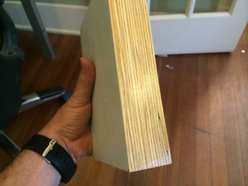 LVL Framing material planed then face painted and clear coated on the edge.