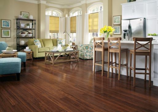 Bellawood
 says its Ultra-Strand product is crafted from fine bamboo fibers 
pressed together with a resin, which is why you won’t see the knuckling 
common to many bamboo products.