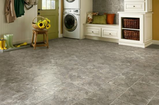 Armstrong’s new line of engineered stone tiles, Alterna, is made with a composite material consisting primarily of crushed limestone. The material mimics stone or ceramic in looks, is stain-, crack- and slip-resistant. Color options range from solid to intense color variation. Multiple sizes and shapes can be mixed to different patterns to offer homeowners a variety of custom designs. Armstrong says Alterna installs in about half the time of traditional tile.