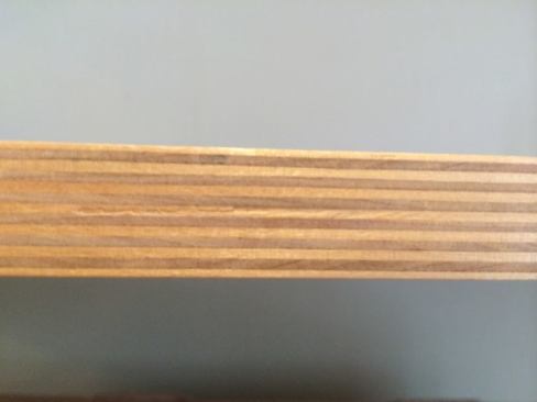 Birch plywood. (We’re using Russian Birch here) has a no-void core with really pretty ply’s.  This is one 3/4? piece.