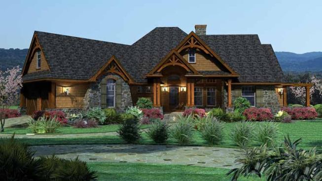 1. Tavern-Like Features:&nbsp;Find a warm heart in this modest sized 2,091-square-foot home where the open first-floor living space connects the dining room, family room, and kitchen with a big angled kitchen island and see-through fireplace. There’s a lot to love in this cottage-fusion ranch house, our No. 1 for the second year running, including extensive outdoor spaces with a hearth-warmed barbecue porch for year-round comfort. For more images and information, click 
here.