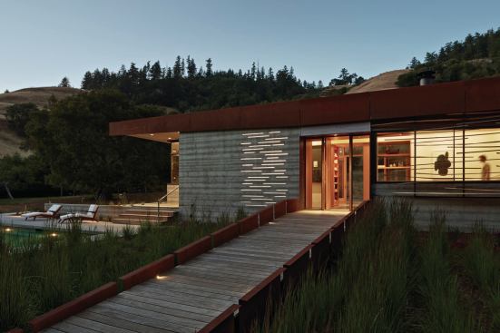 2014 Grand, Powder Room: Crook Cup Bow Twist by Schwartz and Architecture The slitted fa&ccedil;ade is the south-facing wall of a 27-square-foot powder room—a tiny space that packs big impact.