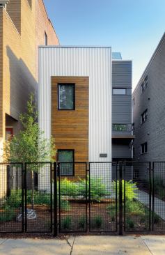 Built with modular technology, the C3 Prefab in Chicago features an energy-recovery ventilator, solar thermal panels, and ductless mini-split system. It was designed by Square Root Architecture + Design.