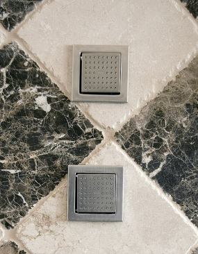 Shower Tiles: Just when you'd thought you'd seen it all in the shower, take a gander at the new WaterTile sprays from Kohler Co., part of the company's "custom showering" design scheme of various heads and valves. Delivering a cleaner look on the wall or ceiling, the tiles set nearly flush against the surface, but with slightly adjustable sprays; a complementary showerhead is also available.
