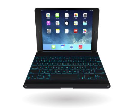 Zagg Folio Keyboard for iPad Air’s unique hinge design offers over 135 degrees of viewing angles.