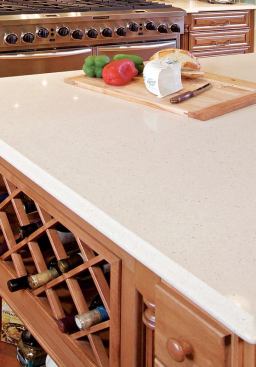 ROCK STAR: Granite countertops are cool, but they need to be resealed and can be susceptible to scratching. Instead, the house features Silestone quartz surfacing by Cosentino. Made with 93 percent quartz and 7 percent resin and pigments, the product is highly resistant to scratches, stains, and acidic liquids. Some colors now come with Microban antimicrobial protection. Capri Limestone from the River Series is used here in the kitchen, and the new Leather line is used in the pool bath. www.silestone.com