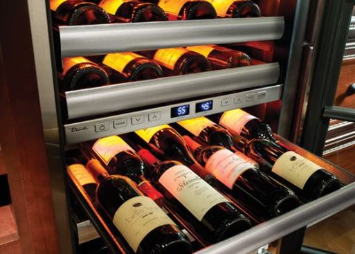 The new True Professional Series Wine Cabinet is the first of its kind rated for either indoor or outdoor use. Precision cooling ensures that stored wine will not vary by more than one degree from the cabinet's temperature setting. Features include glide-out shelves to minimize vibration, a balanced refrigeration system, UV-tinted doors to protect from temperature fluctuations, and interior lighting that switches from white, to blue, to amber. The Wine Cabinet can hold 53 bottles with a temperature range from 33 to 65 degrees,&nbsp;and can be reconfigured as a beverage center or undercounter refrigerator. 
true-residential.com