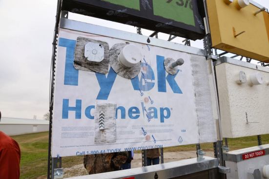 The standard Tyvek homewrap is looking faded after this time with UV exposure, that's why I like the commercial version.