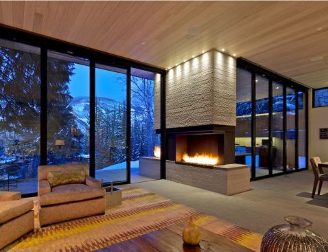 Living to fireplace
