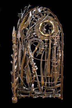 Forged, cut formed and fabricated steel, natural patina

Washington Naitonal Cathedral, Washington, D.C

Dimensions: 8’ x 5’ x 2’