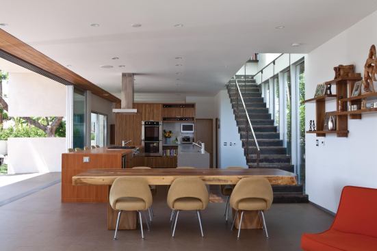 2012 rada  kitchen / merit  Appleton Living Kitchen by Minarc, Venice, Calif.   principals in charge/interior designers: Erla D&ouml;gg Ingjaldsd&oacute;ttir, Assoc. AIA, and Tryggvi Thorsteinsson, Assoc. AIA, Minarc; general contractor: Core Construction, Apple Valley, Calif.; project size: 449 square feet (kitchen); construction cost: $300 per square foot; photography: Art Gray.   With upper cabinets limited to a single end wall, the kitchen opens to light and views along its two outside walls.