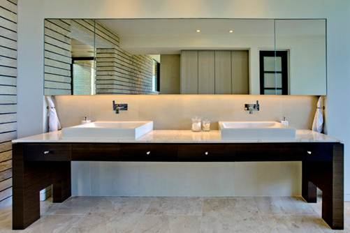 Universal design elements such as this wheelchair-accessible vanity are critical to attracting aging buyers.