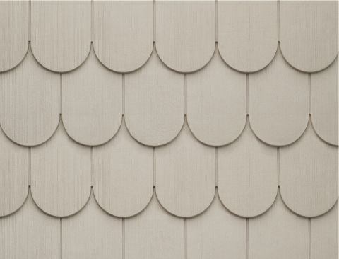 Scalloped Shingles CertainTeed offers a variety of decorative accents and trim pieces. Its Cedar Impressions 6 1/4 half-round shingles are designed to accent the company’s wide range of vinyl siding and polymer shake options. The 0.1-inch-thick shingles feature a molded perimeter lock to create a seamless appearance, and the TrueTexture wood finish is molded from real cedar shingles. More than 30 color options are available. 
www.certainteed.com