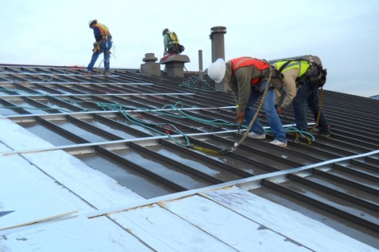The roof system can be installed over an existing roof, saving installation costs and keeping old roofing material out of landfills.