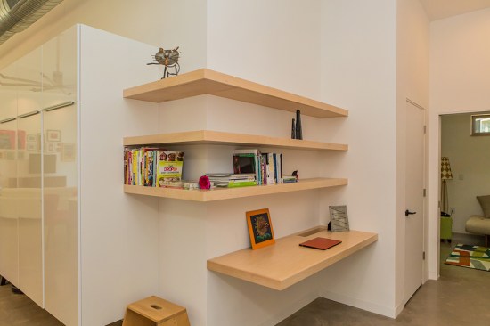 A hallway corner becomes a charging station.