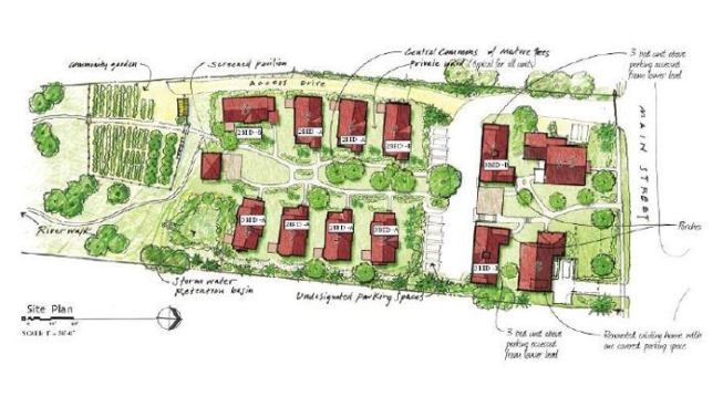 CONCORD RIVERWALK  The site plan encourages interaction amongst residents.