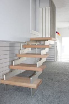 The custom stair manufacturer builds contemporary products for the trickiest of locations using wood, stainless steel, cables, and glass, among other materials. The modular nature of the designs and fabrication mean staircases can be tailored to any situation. 
www.ascendings.com.