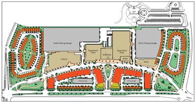 Pappageorge/Haymes gets kudos for a thoughtful design in which the elegant arc of Tower Drive, the main retail street, links two townhouse developments at opposite ends of the 45-acre parcel. In between is Navy Park, a landscaped plaza on axis with the renovated airplane hangar that distinguishes this former naval air station.