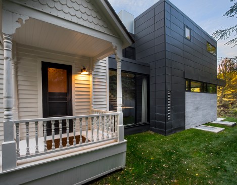 Exterior with addition