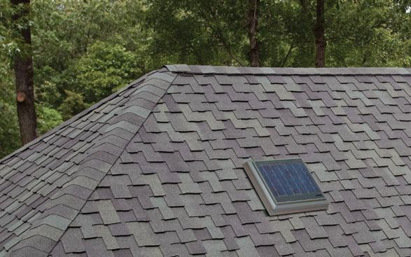 Tamko.  Harness the power of the sun to lower energy costs with the Solar Attic Vent. Driven by a 20-watt solar panel, the fan can ventilate up to 1,600 square feet and operates from dawn to dusk, even without having to prop the panel toward the sun. The heavy-duty DC motor operates quietly, and the 12-inch diameter, one-piece aluminum fan adds no harmonic noise. An optional cold-weather thermostat is available separately and will disengage the unit automatically when the temperature falls below 50 degrees F. Choose from four different mounting options, including an option that allows the solar panel to operate the fan remotely. 
www.tamko.com. –L.H.