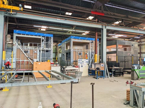 Dvele modules on the factory line show the efficiencies of scale and productivity that makes off-site a compelling model.