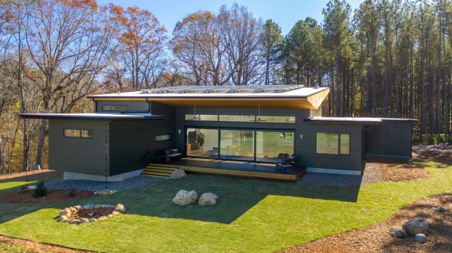 When the sun is high, the deep roof overhangs provide an abundance of shade.